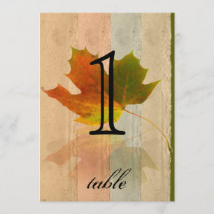 Jahrestag-Tischnummer Herbst-Ahornblatt Einladung