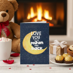 Jahrestag Valentinstag Liebe dich bis zum Mond Feiertagskarte