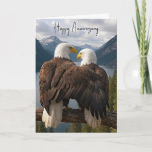 Jahrestag Weißkopfseeadler auf einem Ast Karte