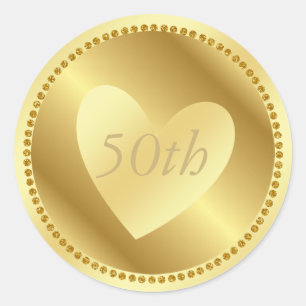 Jahrestags-Aufkleber des Gold50. Runder Aufkleber