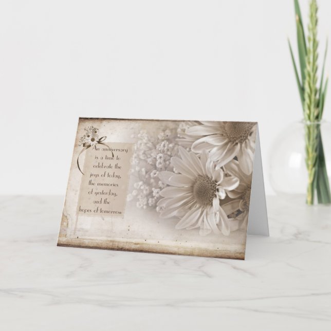 Jahrestags-Gänseblümchen Karte (Vorderseite)