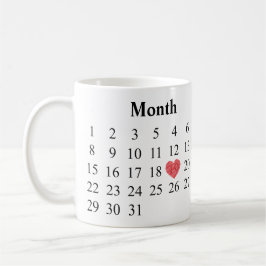 Jahrestags-Geschenk - Kalender u. gravierte Ringe Kaffeetasse