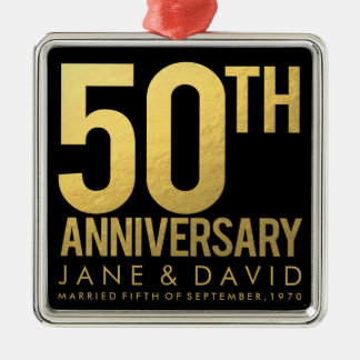 Jahrestags-personalisierte Verzierung des Gold50. Ornament Aus Metall