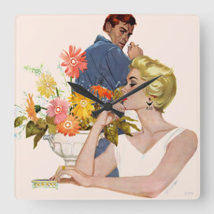 Jahrestags-Streit Quadratische Wanduhr