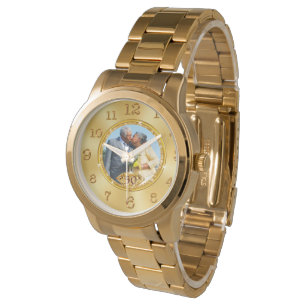 Jahrestags-Uhr des Paares des Foto-50. für sie Armbanduhr