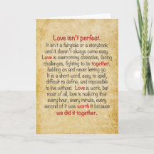 Jahrestagskarte Liebe ist nicht perfekt