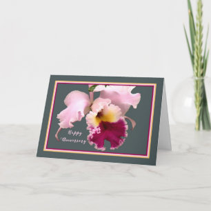 Jahrestagskarte mit Phalaenopsis-Orchidee Karte