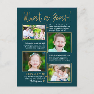 Jahresübersicht Editierbare Farbe Neujahrspostkart Feiertagspostkarte