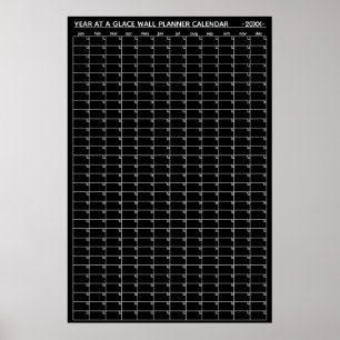 Jahresübersicht-Wandplaner-Kalender ohne Datum Poster