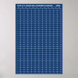 Jahresübersicht-Wandplaner-Kalender ohne Datum Poster