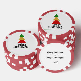 JAHRESURLAUB XMAS TREE MERRY CHRISTMAS WHITE POKERCHIPS
