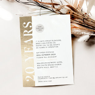 JAHRESVERANSTALTUNG Modernes minimales Logo Gold s Einladung