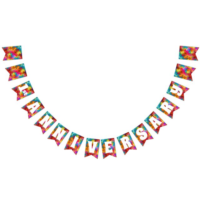 JAHRESWÄSCHE FARBFARBIGE REGENBOW PERSONALISIERT WIMPELKETTE (Alle)