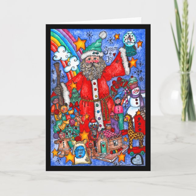 Jahreszeit der Joy Santa Card Karte (Vorderseite)