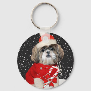 Jahreszeit-Gruß-Schlüsselanhänger Shih Tzu Sank Schlüsselanhänger