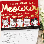 Jahreszeit: Meowwy Funny Niedlich Cats Caroling Folien Feiertagspostkarte<br><div class="desc">Carol der Katzen. 'Das ist die Jahreszeit,  um miowy zu sein! meow meow meow.. meow meow meow meow MEOW! Abrufbar unter: http://www.zazzle.com/selectpartysupplies</div>