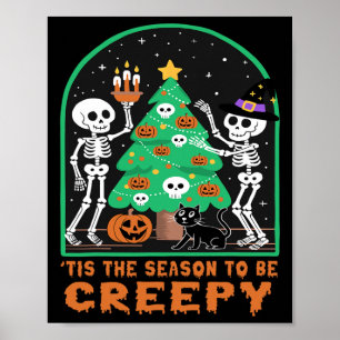 Jahreszeit, um gruselig Halloween Skelette mit Chr Poster