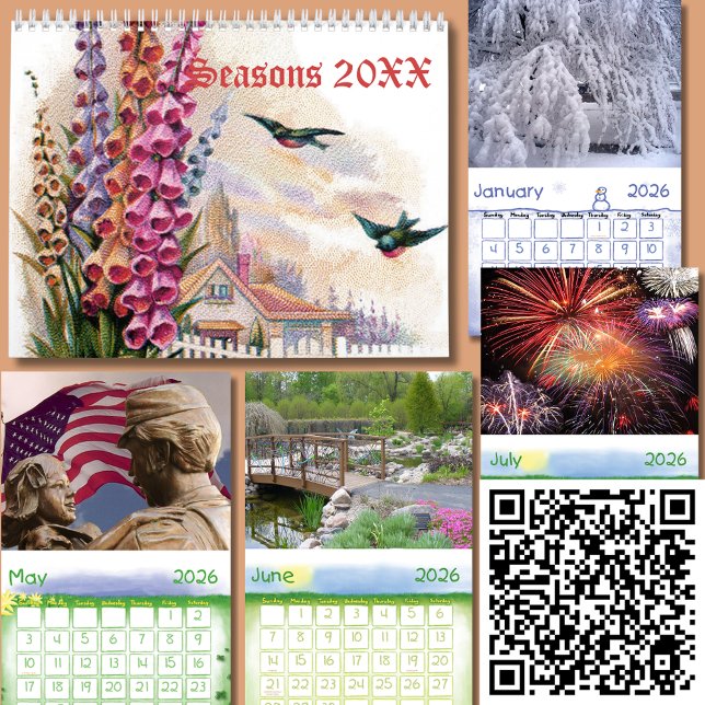 Jahreszeiten 20XX Kalender (Four Seasons Nature Art 20XX Calendar)