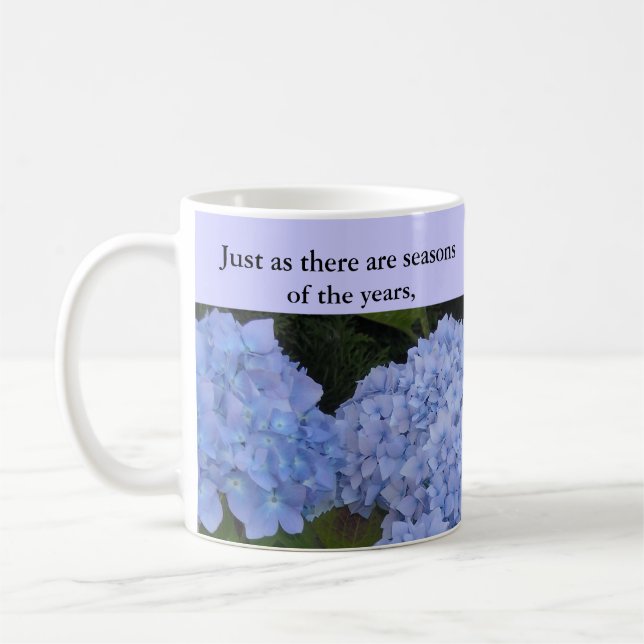 Jahreszeiten unserer Lives Hydrangeas Kaffeetasse (Links)