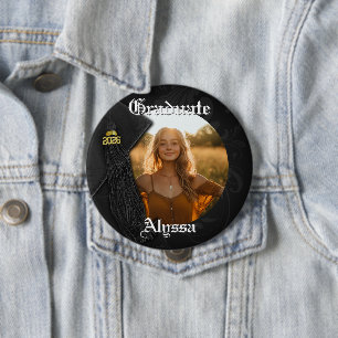 Jahrgang 2026 Schwarze Quaste Würdige Abschlussfei Button