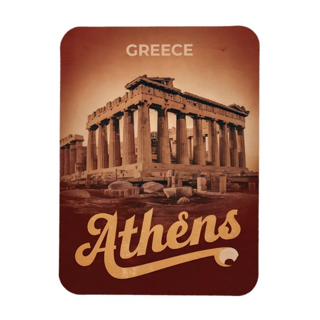 Jahrgang Reise Athen Hauptstadt Griechenland Gesch Magnet (Vertikal)