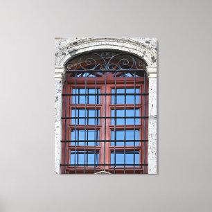 Jahrhundertealtes Fenster in Zona Centro, Guadalaj Leinwanddruck