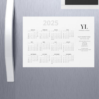 Jährlich 2025 Kalender-Visitenkarte für das Logo M Magnetkarte