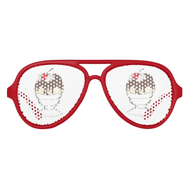 Jährliche Eiscreme Sozialfavorit Hot Fudge Sundae Partybrille (Vorderseite)