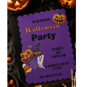 Jährliche Familien-Kürbisschnitzparty Halloween Einladung