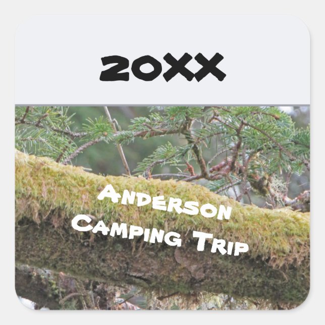 Jährliche Familienreise Rustikaler Urlaub im Freie Quadratischer Aufkleber (Vorderseite)
