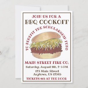 Jährliche GRILLEN Schweinekrippe Sandwich Kochabko Einladung