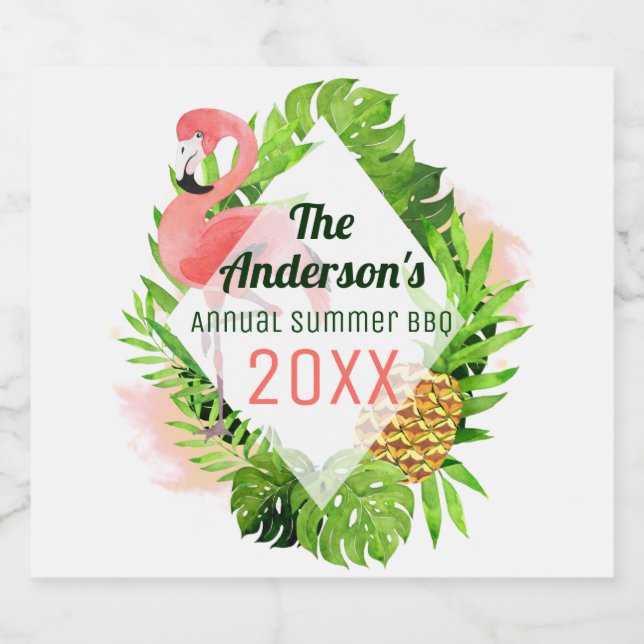 Jährliche Sommer-GRILLEN Tropical Bierflaschenetikett (Einzelnes Label)