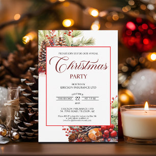 Jährliche Weihnachtsfeier für Unternehmensmitarbei Einladung