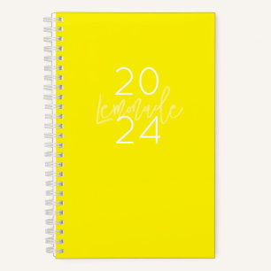 Jährliche Zeitschrift Name Preppy Green White Lemo Notizbuch