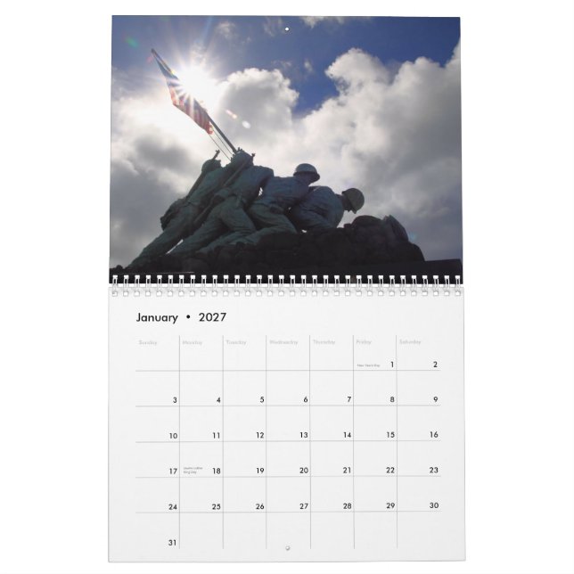 Jährlicher DJ FotoUSA Kalender (Jan 2027)