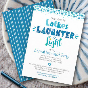 Jährlicher Hanukkah Party Spaß Latkes Lachen Licht Einladung