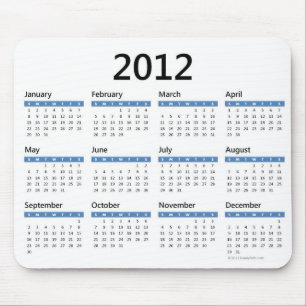 Jährlicher Kalender 2012 Mousepad