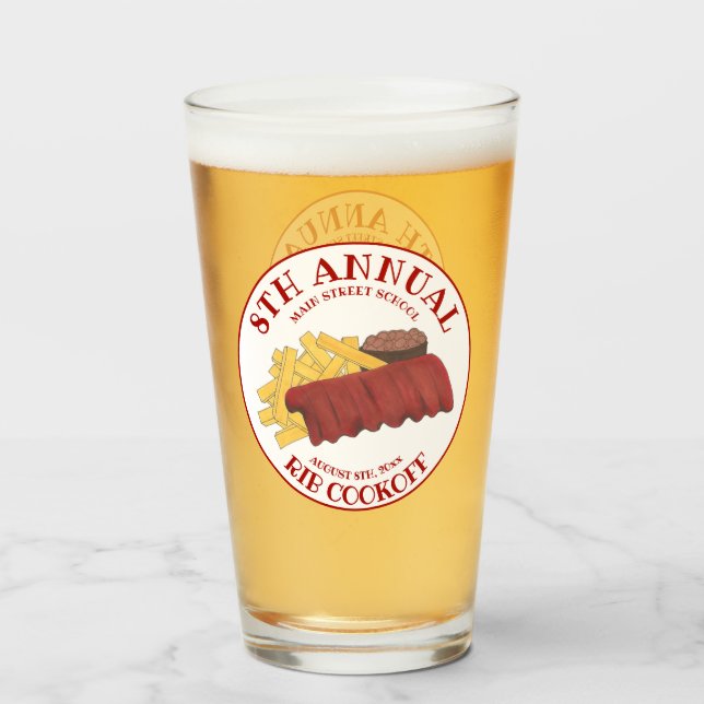 Jährlicher Rib Cookoff GRILLEN Spare Ribs Grillwet Glas (Rückseite (gefüllt))