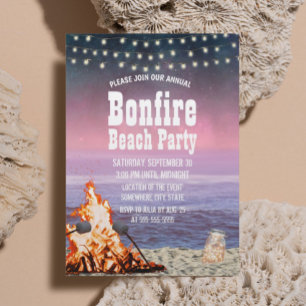 Jährliches Bonfire Beach-Party Einladung
