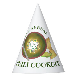 Jährliches Chili-Cookoff Kochen von der Schüssel G Partyhütchen