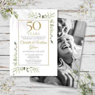 Jährliches Hochzeitstag-Jubiläum Grünen Foto Einladung