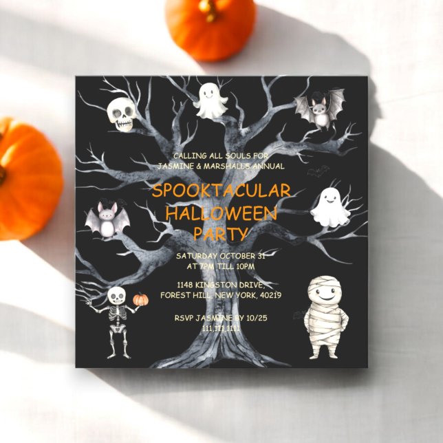 Jährliches lustiges Halloween-Party Einladung (halloween costume party invitation , modern cute and ideal for kids)