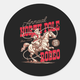 Jährliches North Le Rodeo Cowboy Santa Howdy Weihn Runder Aufkleber