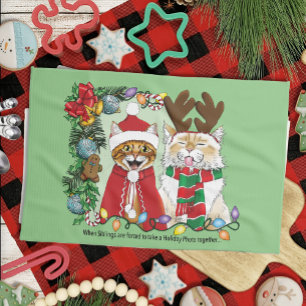 Jährliches Weihnachtsfest-Foto Geschirrtuch