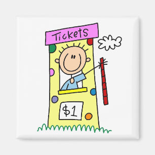 Jahrmarkt Ticket Schalter T-Shirts und Geschenke Magnet