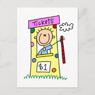 Jahrmarkt Ticket Schalter T-Shirts und Geschenke Postkarte