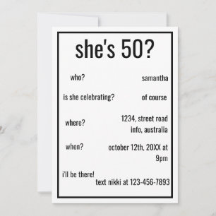 Jahrzehnte Funny Simple Geburtstag Minimalistisch Einladung