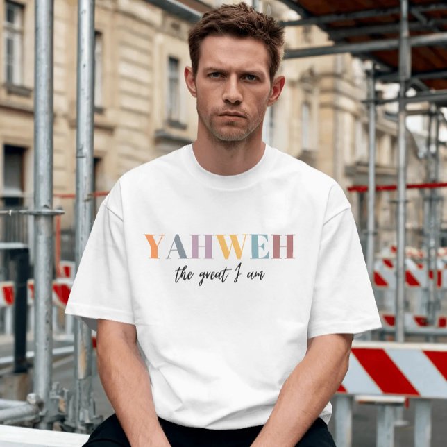 Jahweh, das große Ich bin Christlich T-Shirt (Yahweh The Great I Am Christian faith based shirt for men. For Bible study, church or everyday wear.)