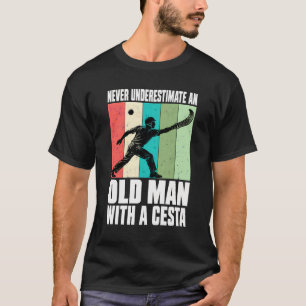 Jai Alai Spieler Cesta Alter Mann Humor T-Shirt