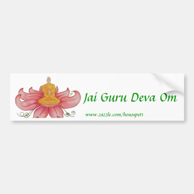 Jai Guru Deva OM Autoaufkleber (Vorne)